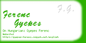 ferenc gyepes business card